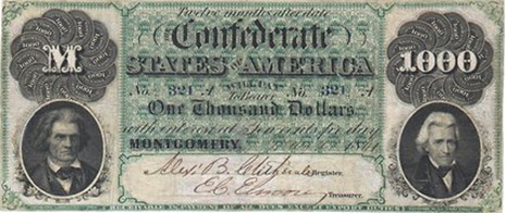 $1000 Confederate Bill